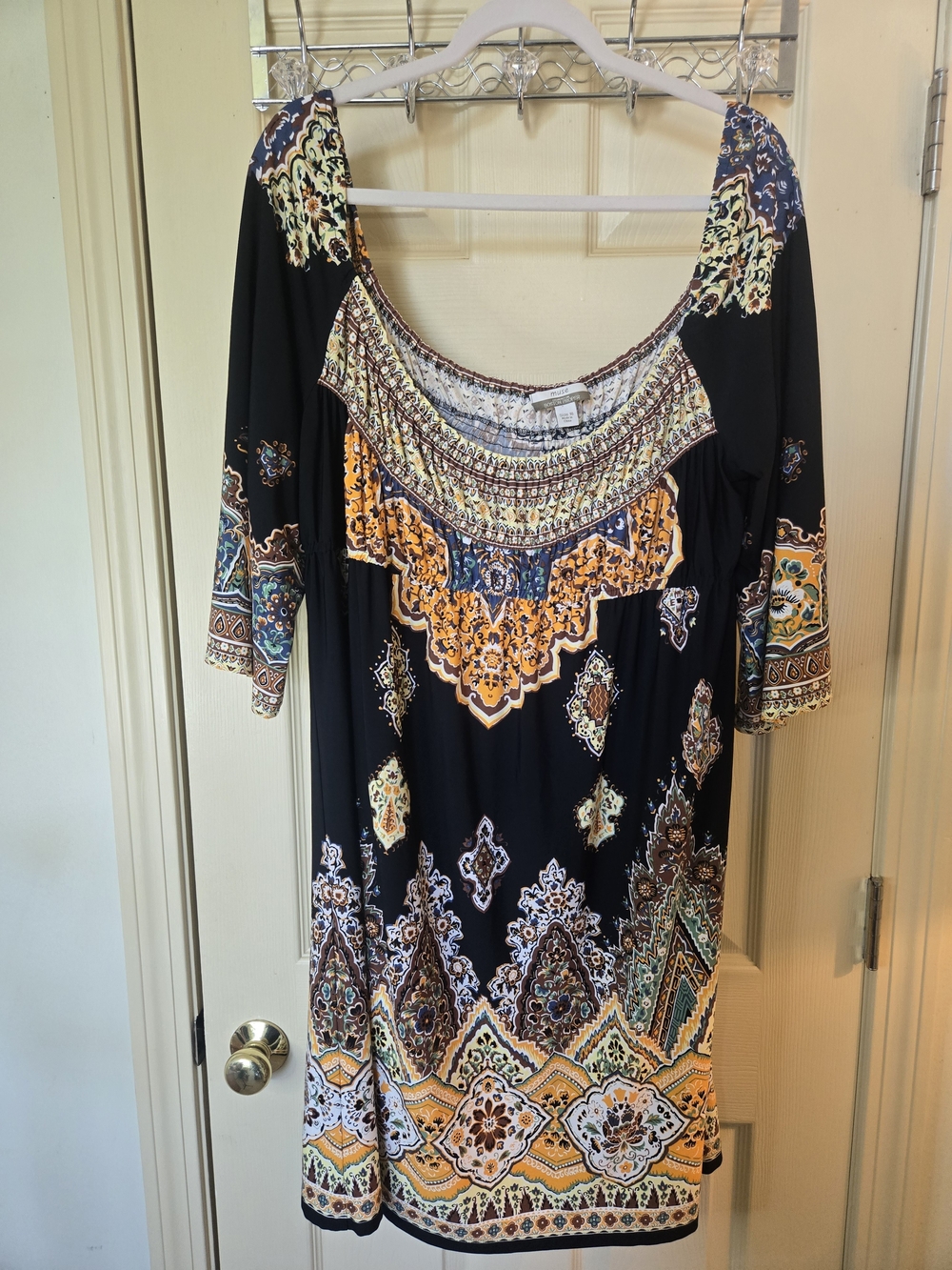 Boston Proper Multi Colored Scoop-Neck Dress Size 16